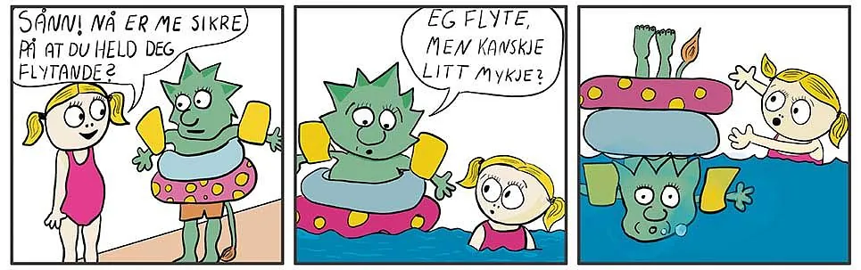 Tegneserie om badeutstyr